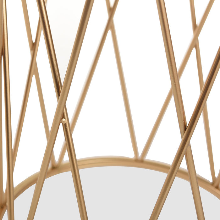 Dalilah 16\" 2-Pack Accent Table Package - White Marble with Gold Base