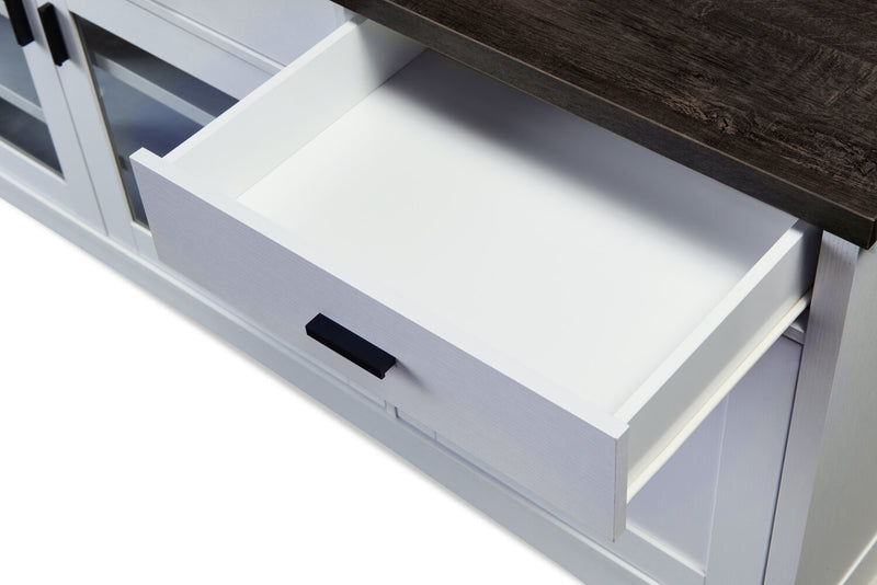 Emry 84\" TV Stand with Storage and Cable Management for TVs up to 90\"- White