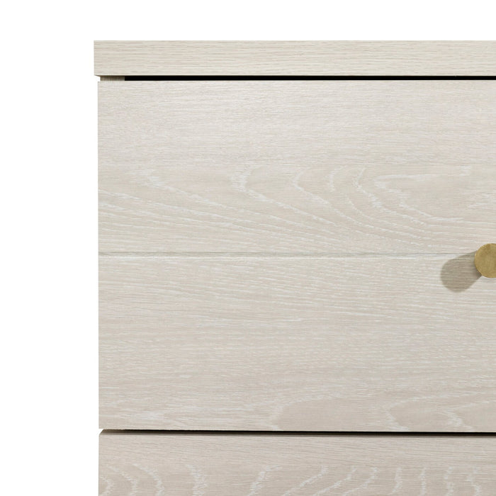 Lake Bedside 2-Drawer Nightstand, 19.5\"W x 25.5\"H, Made in Canada, Glam - White