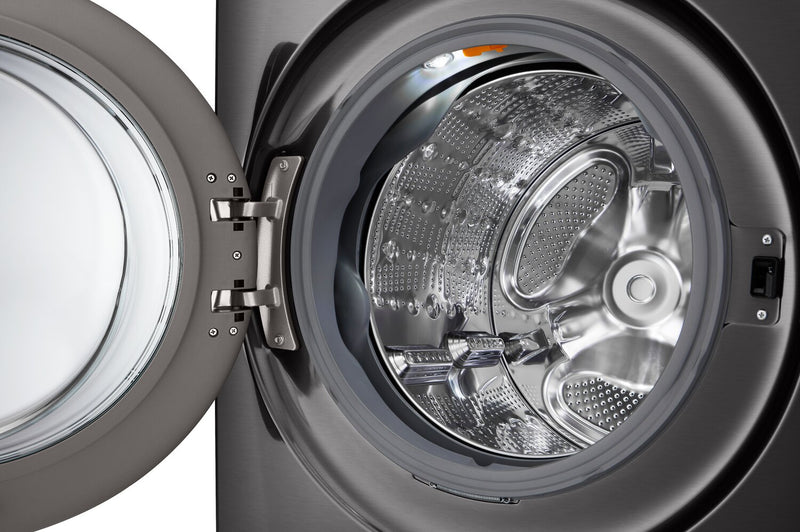 LG 5.8 Cu. Ft. Smart Front-Load High-Efficiency Steam Washer - Black Steel - Stackable - WM6500HBA