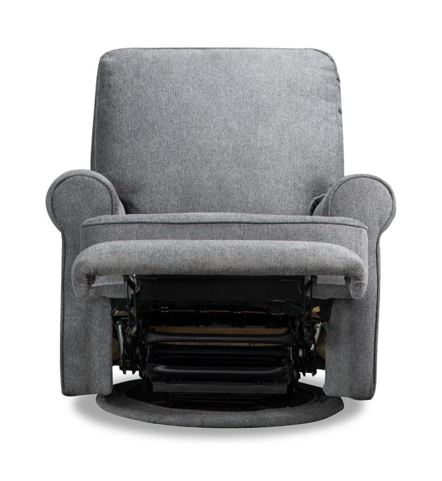 Bevin 34.4\" Grey Chenille Fabric Swivel Glider Reclining Chair