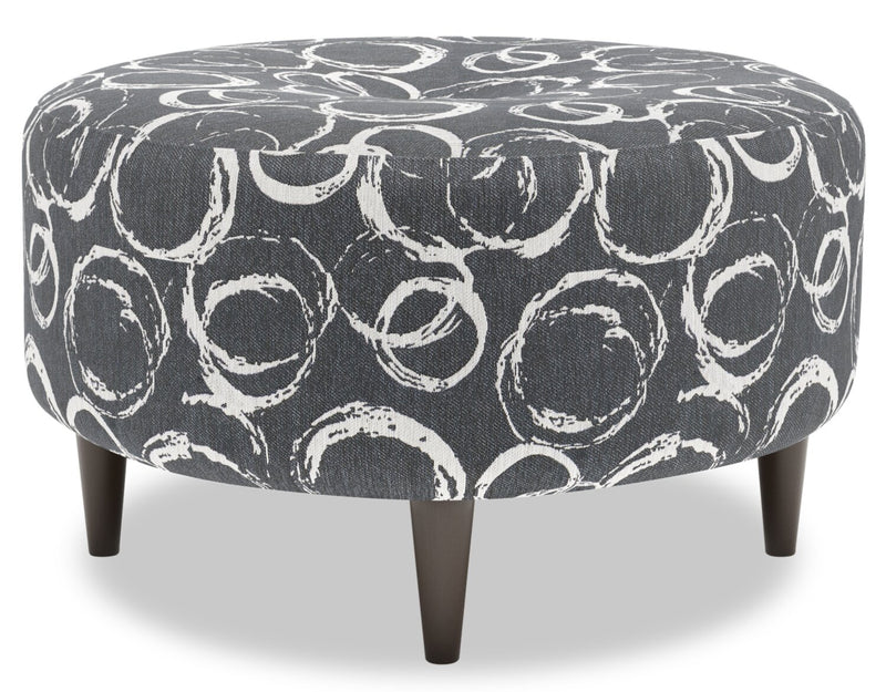 Made in Canada Customizable Sofa Lab The Curve 31\" Fabric Ottoman - Heather Multicolour