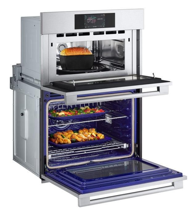 LG Studio 30\" 6.4 Cu. Ft. Electric Combination Wall Oven with True Convection - Smudge Proof Stainless Steel - WCES6428F