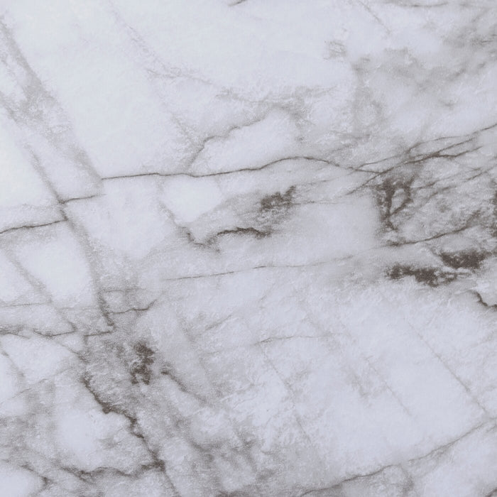 Evlin 42\" L-Shaped Office Desk with Shelves - White Marble-Look