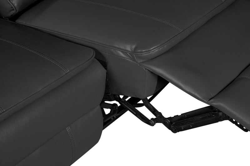 Chandler 82\" Leather-Look Fabric Power Reclining Sofa with USB Ports - Grey