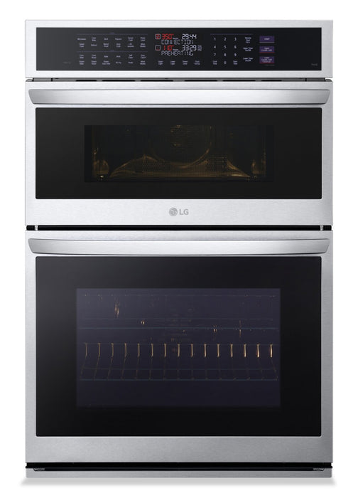 LG 30\" 6.4 Cu. Ft. Electric Combination Wall Oven with True Convection - Smudge Proof Stainless Steel - WCEP6427F