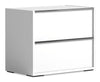["Raia Bedside 2-Drawer Nightstand - Made in Italy, 24\"W x 22\"H, Modern - White"]