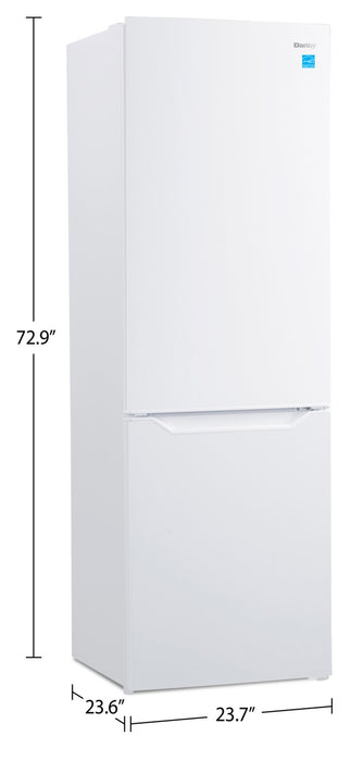 Danby 23.7\" 10.3 Cu. Ft. Bottom-Mount Refrigerator - White - DBMF100B1WDB