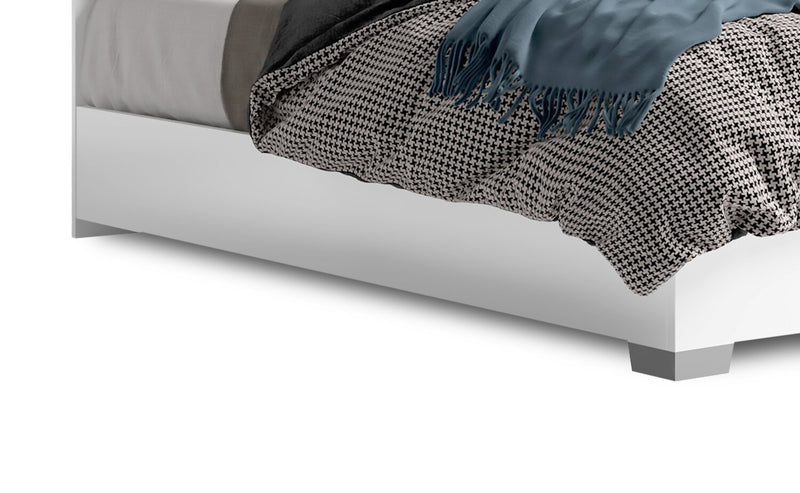Raia Panel Bed - Made in Italy, Modern, White - Queen Size