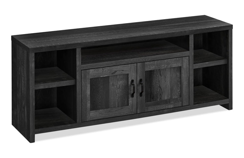 Leland 60\" TV Stand with Storage and Cable Management for TVs up to 65\"- Black