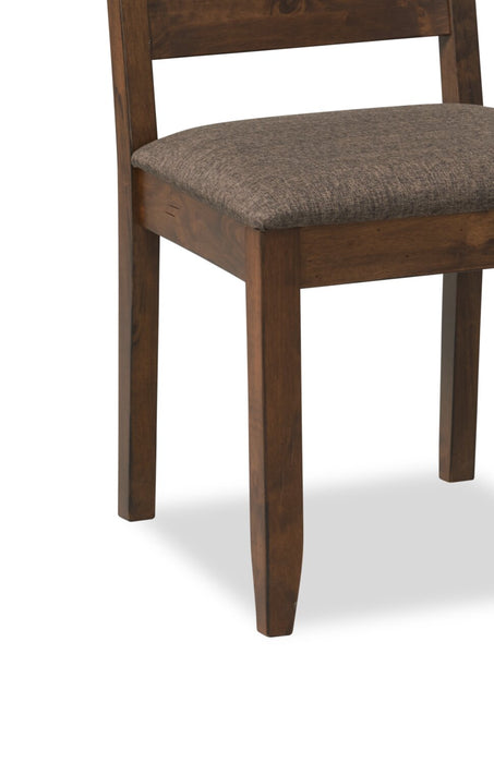 Plum Dining Chair with Polyester Fabric, Wood, Ladder-Back - Nutmeg Brown