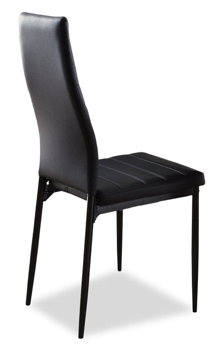 Onyx Dining Chair with Vegan-Leather Fabric, Metal - Black