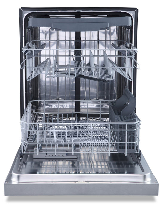 GE 24\" 48 dBA Built-In Front-Control Dishwasher with Steam Pre-Wash - Stainless - GBF655SSPSS