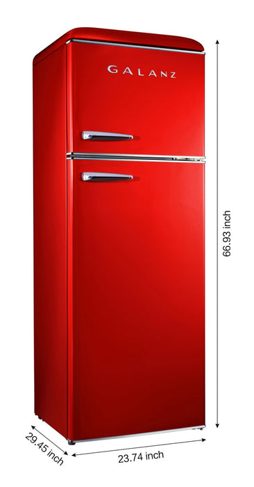 Galanz 23.7\" 12 Cu. Ft. Top-Mount Refrigerator - Hot Rod Red - GLR12TRDEFR