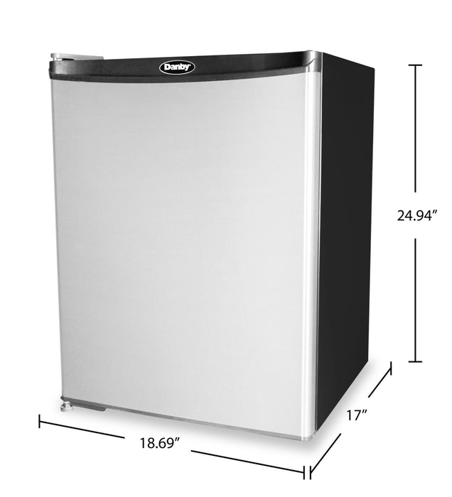 Danby 18.7\" 2.2 Cu. Ft. Single-Door Mini Fridge - Stainless Steel - DAR022A1SLDB