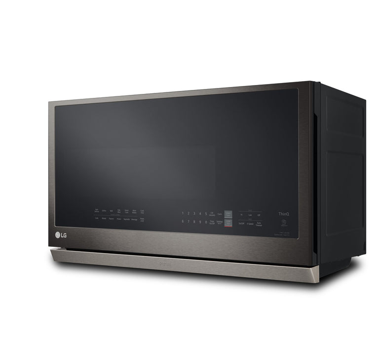 LG 2.1 Cu. Ft. Over-the-Range Microwave with ExtendaVent™ and Sensor Cooking - Smudge Proof Black Stainless Steel - MVEL2137D