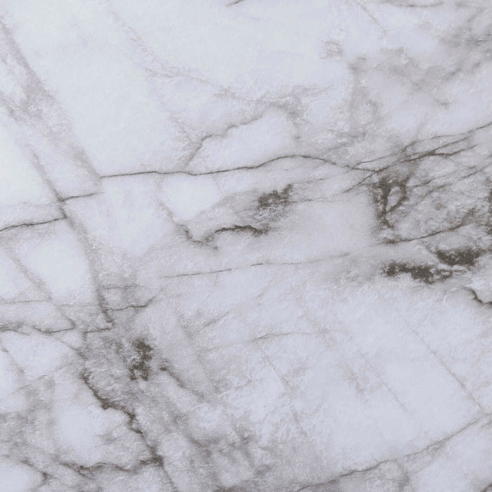 Alma 31.5\" Modern Sofa Table - Marble Look with Black Metal Frame