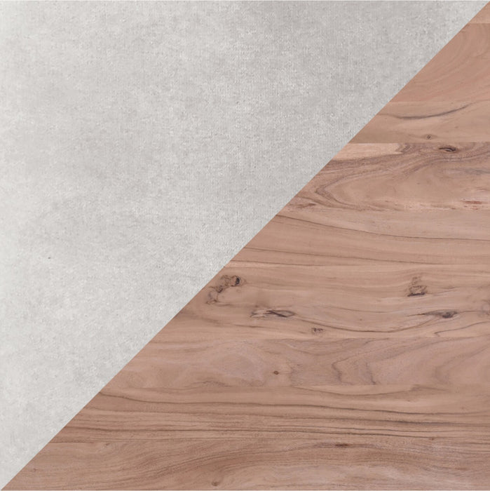 Miya 5pc Dining Set with Table & 4 Chairs, Live Edge, Acacia Wood, Metal, 60\"W - Grey