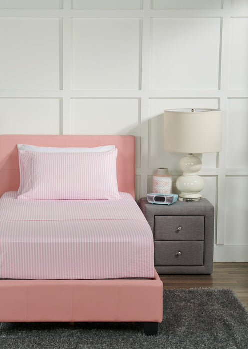 Hallie Striped 3-Piece Twin Cotton Sheet Set - Pink