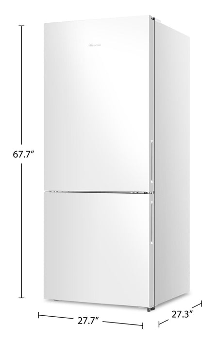 Hisense 27.7\" 14.7 Cu. Ft. Bottom-Mount Refrigerator - White - RB15A2CWE