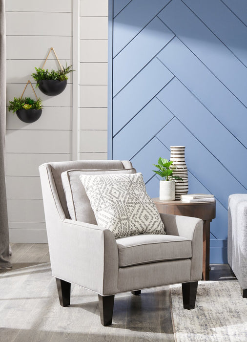 Made in Canada Sofa Lab Customizable Club 29\" Linen-Look Fabric Accent Chair with Wood Legs - Pax Slate Grey