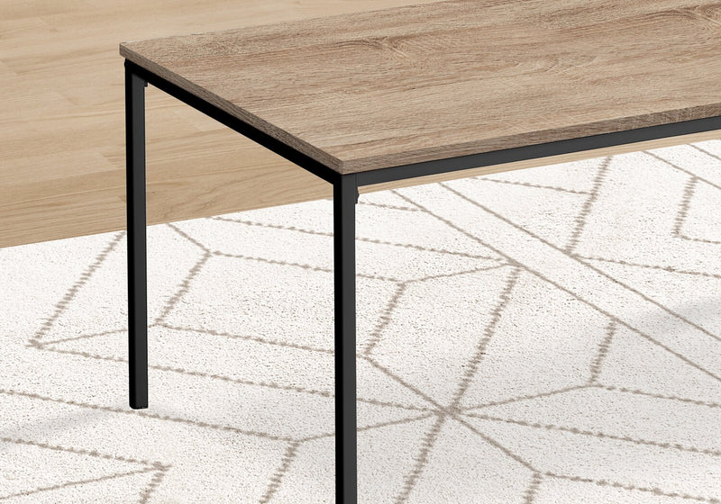 Easton 42\" Modern 3-Pack Coffee + 2 End Tables - Taupe with Black Metal Legs