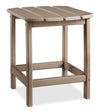 Bask Outdoor Patio End Table - 15\"W, High Density Plastic, UV & Weather Resistant - Taupe