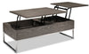 Echo 47.25\" Modern Lift Top Coffee Table with Storage - Brown with Silver Metal Legs