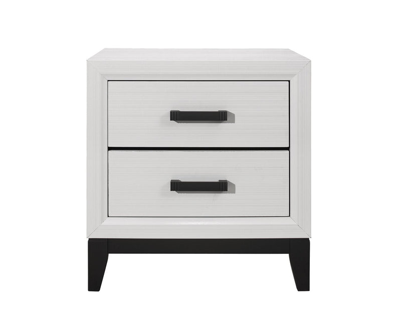 Kate Bedside 2-Drawer Nightstand, 23.6\"W x 24.8\"H - White