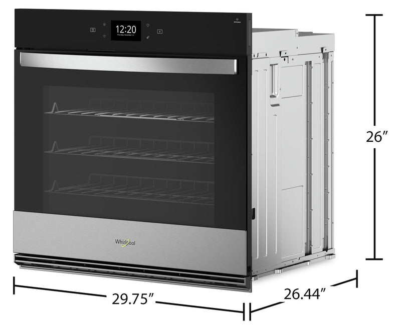 Whirlpool 30\" 4.3 Cu. Ft. Electric Single Wall Oven with True Convection - Fingerprint Resistant Stainless Steel - WOES7030PZ