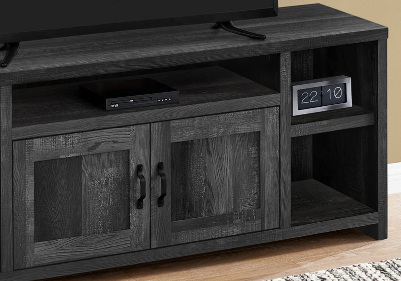 Leland 60\" TV Stand with Storage and Cable Management for TVs up to 65\"- Black