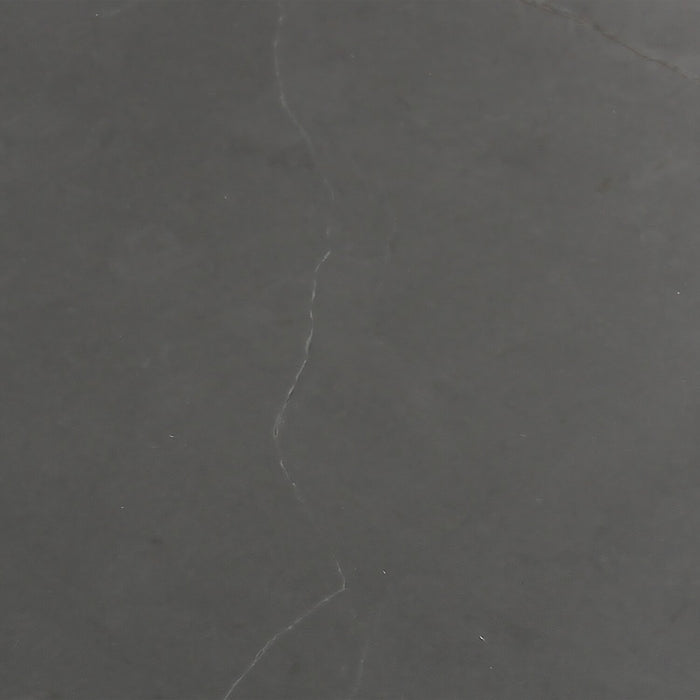 Hamilton 37.99\" Modern Triangular Coffee Table - Grey Marble Look Top with Black Metal Legs