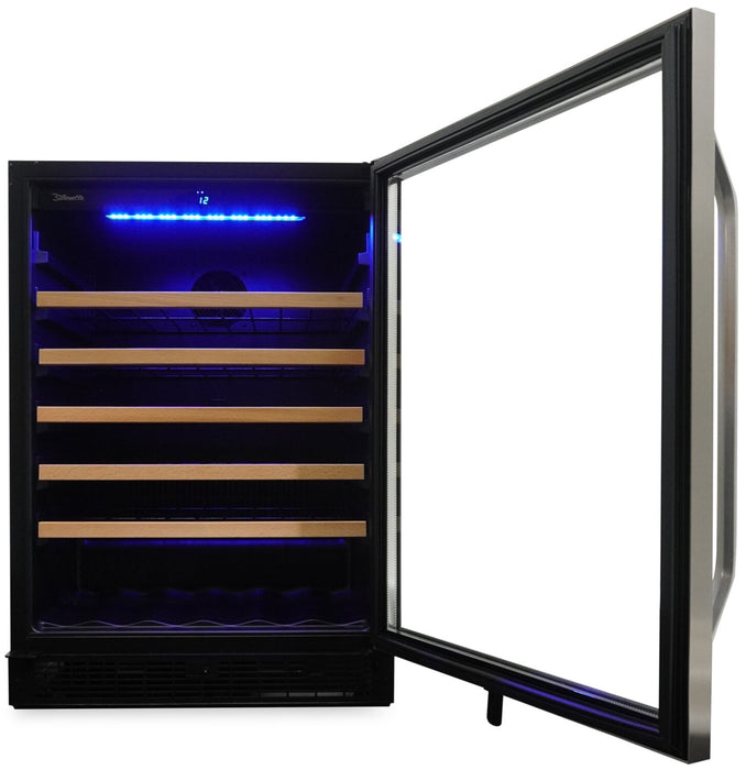 Silhouette Stilton 23.8\" 5.7 Cu. Ft. Single-Door Wine Cooler - Stainless Steel - SWC057D1BSS