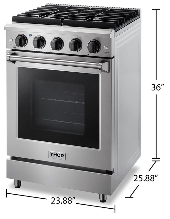 Thor Kitchen 24\" 3.7 Cu. Ft. Freestanding Gas Range - LRG2401 