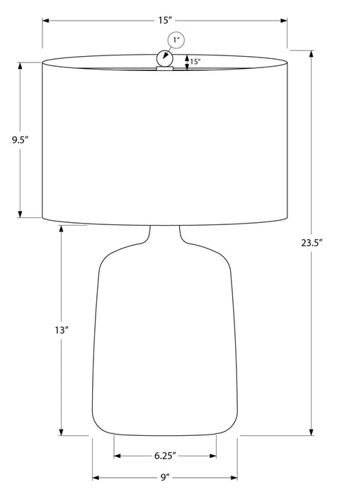 24\" Black Ceramic with Beige Shade Table Lamp