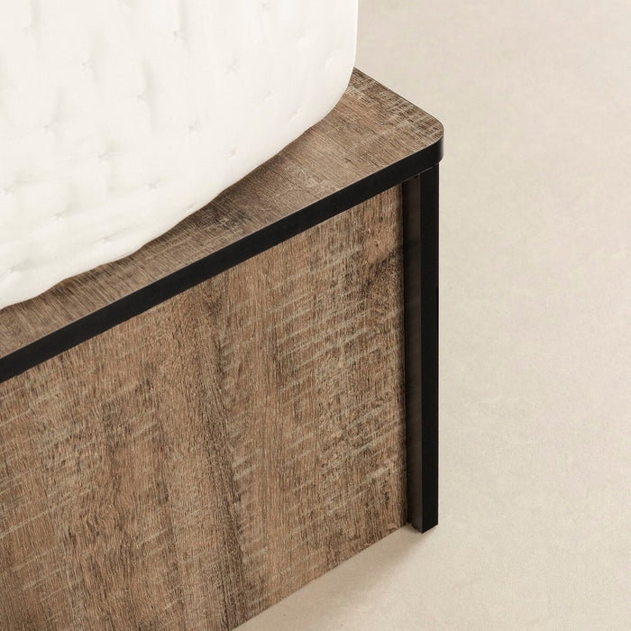 Everley Platform Bed Set with Panel Headboard, Built-in Storage & Baskets, Two-Tone - Full Size