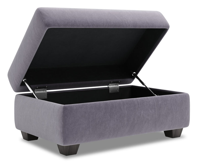Made in Canada Customizable Sofa Lab The Trunk 39\" Velvet Fabric Storage Ottoman - Granite Grey