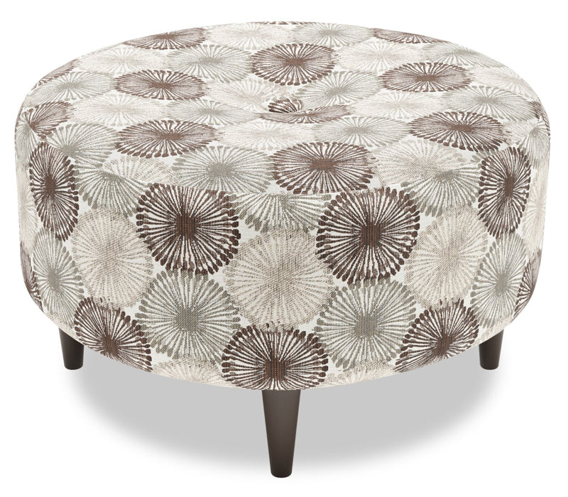 Made in Canada Customizable Sofa Lab The Curve 31\" Fabric Ottoman - Stone Multicolour
