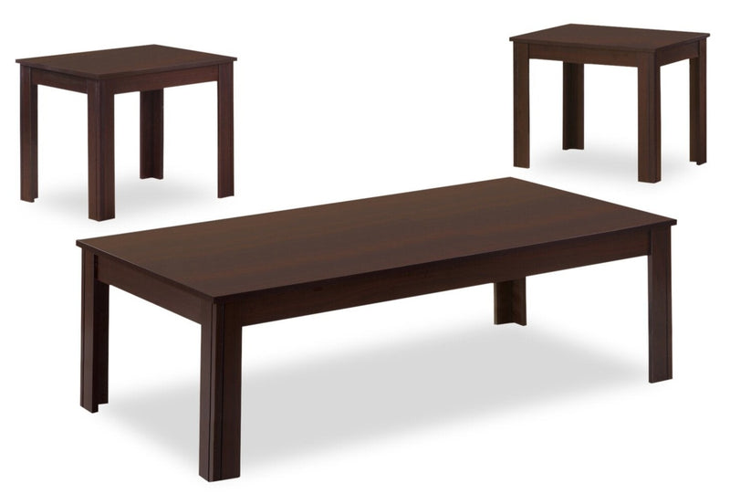 Kiana 44\" Modern 3-Pack Coffee + 2 End Tables - Espresso 