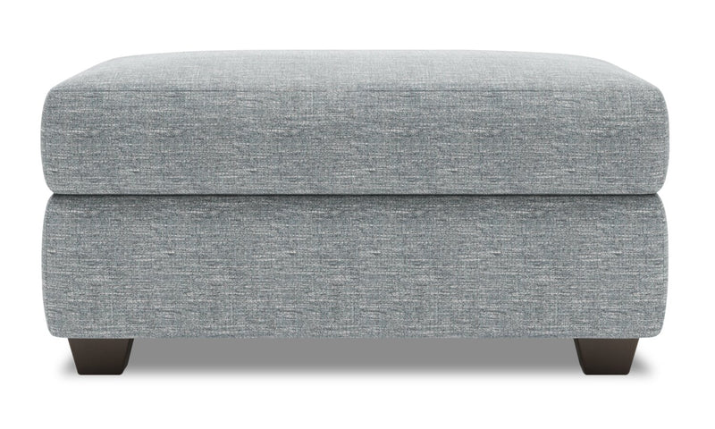 Made in Canada Customizable Sofa Lab The Trunk 39\" Linen-Look Fabric Storage Ottoman - Luna Pewter Grey