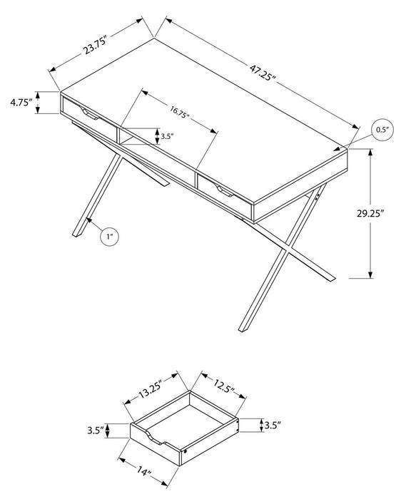 Flynn 47.25\" Reclaimed Wood-Look Office Desk with 2-Drawers - Espresso