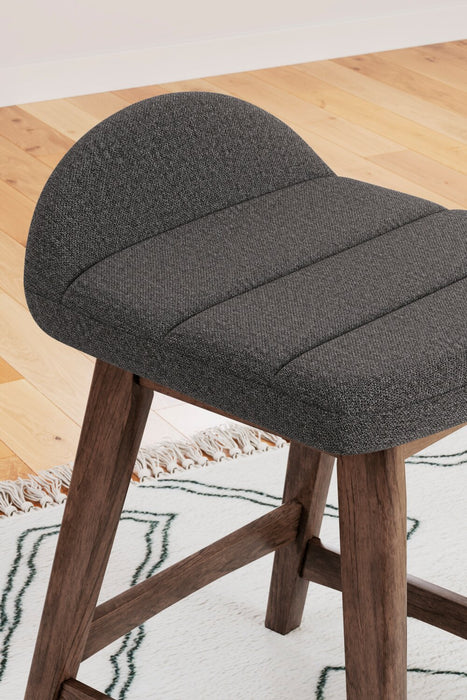 Jovi Counter-Height Stool with Linen-Look Fabric, 24\"H, Wood - Charcoal