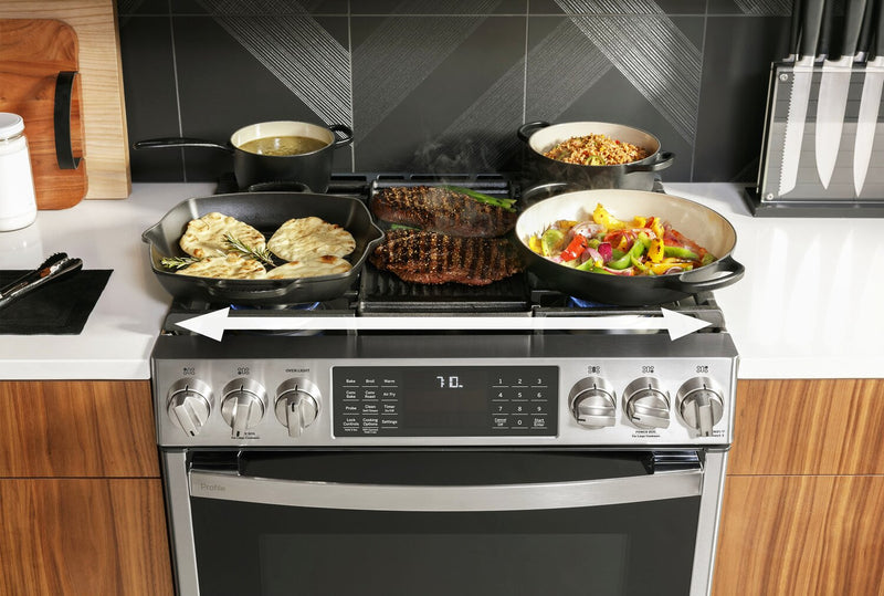Profile 5.6 Cu. Ft. Smart Dual Fuel Range with True European Convection - Stainless Steel Fingerprint Resistant - PC2S930YPFS