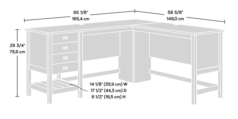 Joana 65.12\" L-Shaped Office Desk - Soft White 