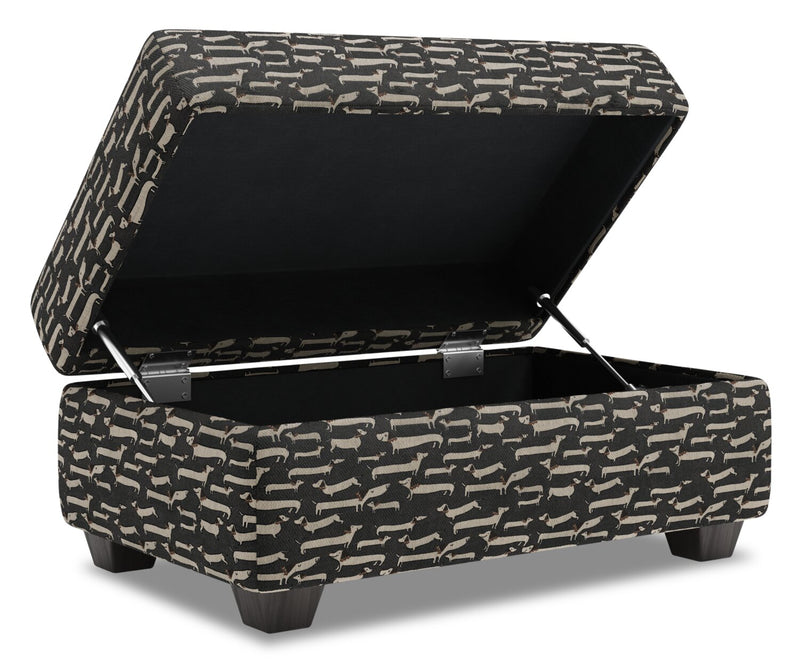 Made in Canada Customizable Sofa Lab The Trunk 39\" Fabric Storage Ottoman - Peppercorn Multicolour