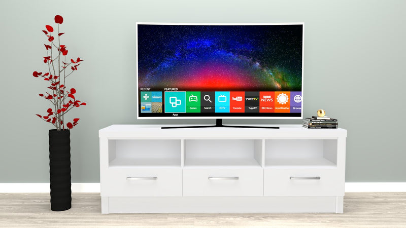 Rio  80\" Modern TV Stand with Storage and Cable Management for TVs up to 90\"- White