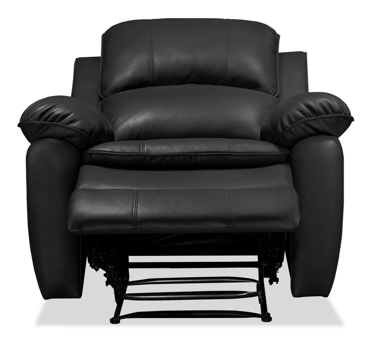 Chandler 37\" Leather-Look Fabric Reclining Chair - Grey