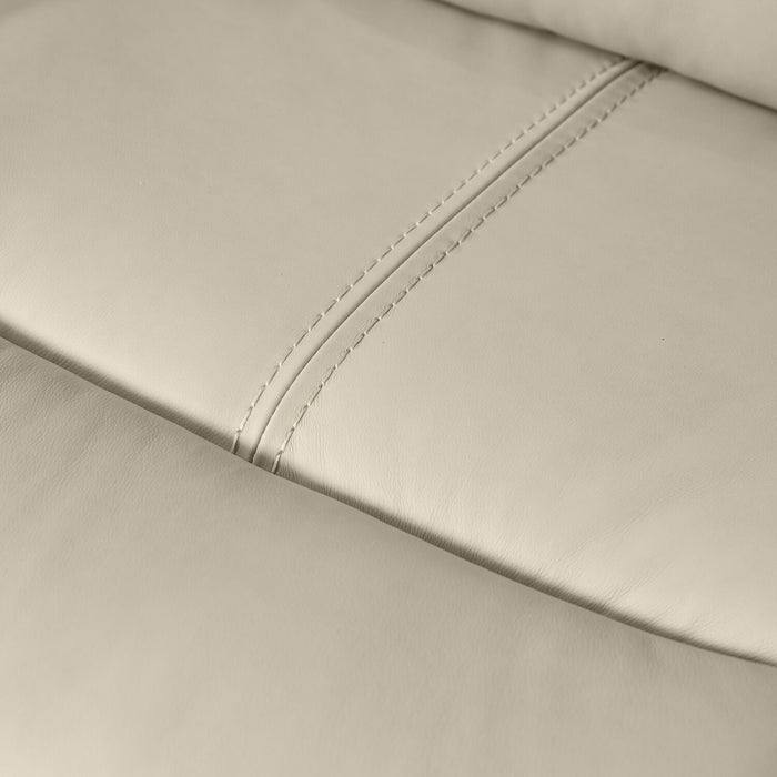 Scott Living Prescott 88.5\" Genuine Leather Power Reclining Sofa with Power Headrests - Platinum Grey