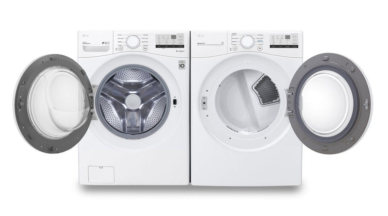 LG 5.2 Cu. Ft. Front-Load Washer and 7.4 Cu. Ft. Electric Dryer - White