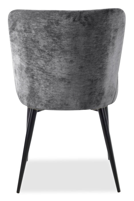Lexi Dining Chair with Velvet-Look Fabric, Metal - Grey